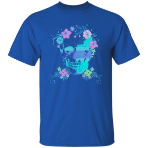 Beautiful Skull and Flowers Halloween Rave Concert Shirt