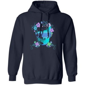 Beautiful Skull and Flowers Halloween Rave Concert Shirt