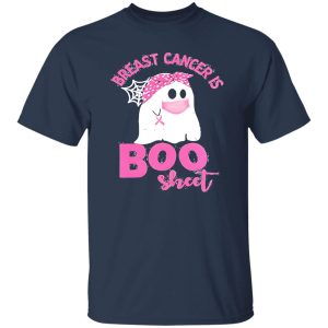 Halloween ghost breast cancer awareness is boo sheet Shirt