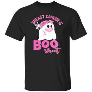 Halloween ghost breast cancer awareness is boo sheet Shirt