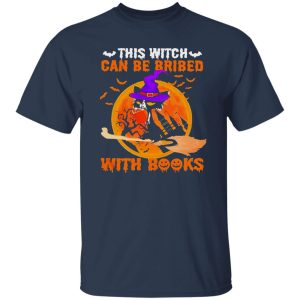 Cat witch this witch can be bribed with books moon Shirt