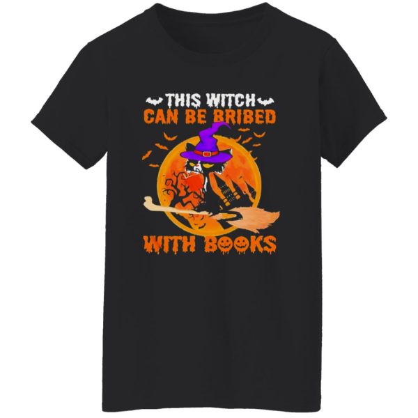 Cat witch this witch can be bribed with books moon Shirt