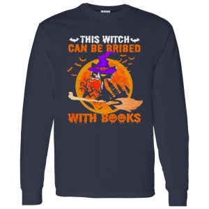 Cat witch this witch can be bribed with books moon Shirt