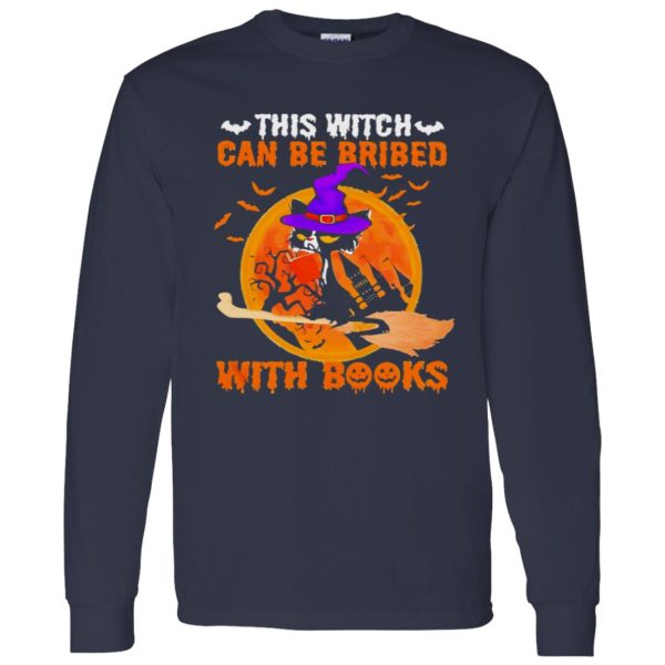 Cat witch this witch can be bribed with books moon Shirt