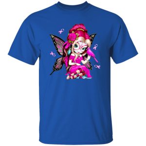 Cute Breast Cancer Girl Sugar Skull Costume Halloween Shirt