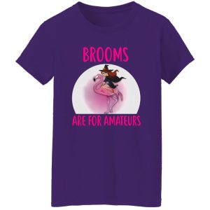 Flamingo Brooms Are For Amateurs Halloween Theme Shirt