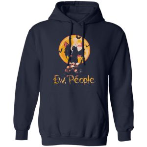 Ew People Black Cat Bats Moon Skull Halloween Shirt