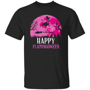 Halloween Flamingo Witch Happy Flamingoween Shirt