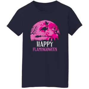 Halloween Flamingo Witch Happy Flamingoween Shirt