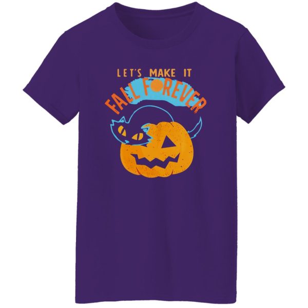 Halloween Cat PumpkinLets Make It Fall Forever Shirt