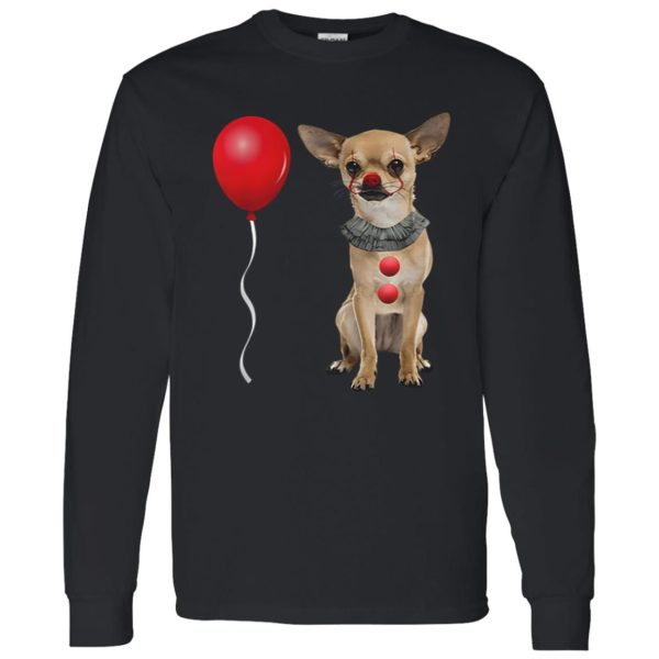 Chihuahua Scary Clown Funny Halloween Costume Gift Shirt