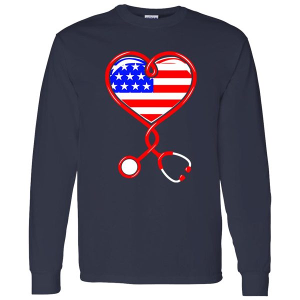 Nurse Stethoscope American Flag Gifts for Nurse Shirt