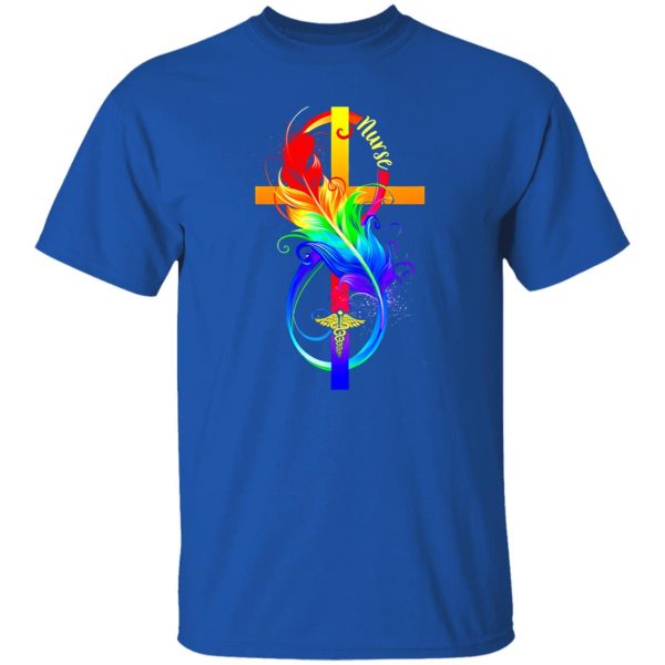 Nurse Cross And Feather Caduceus Shirt