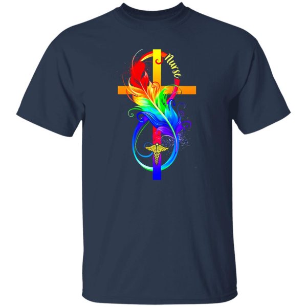 Nurse Cross And Feather Caduceus Shirt