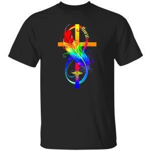 Nurse Cross And Feather Caduceus Shirt