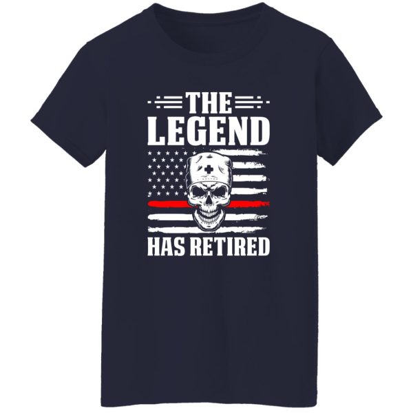 Skull Nurse The Legend Has Retired American Flag Shirt