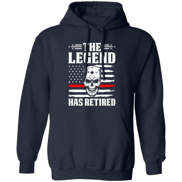 Skull Nurse The Legend Has Retired American Flag Shirt