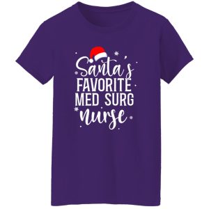 Santa Claus Medical-surgical Nurse Sweatshirt, Santa’s Favorite Med Surg Shirt