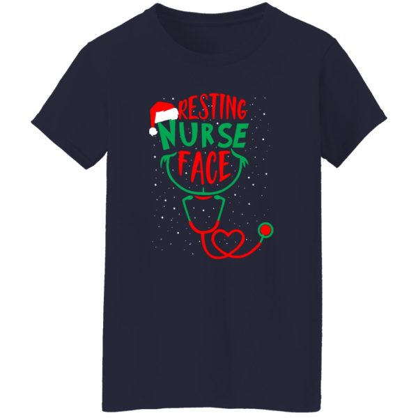 Resting Nurse Face Funny Nurse Merry Christmas Shirt