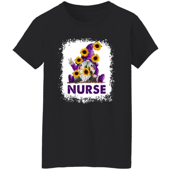 Purple Gnome Sunflowers Butterflies Shirt, Nurse Shirt