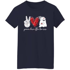 Peace Love Boo Boo Crew Nurse Ghost Halloween Costume Gift Shirt