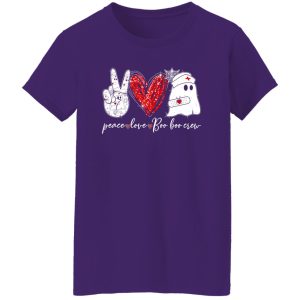 Peace Love Boo Boo Crew Nurse Ghost Halloween Costume Gift Shirt