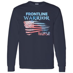 Frontline Warrior Nurse American Flag Shirt