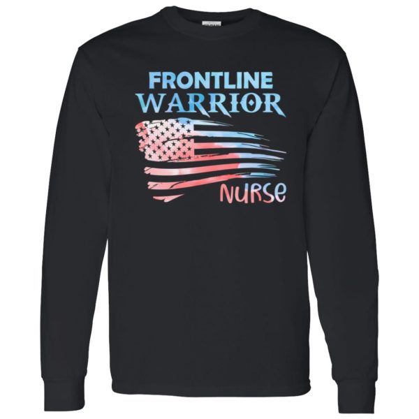 Frontline Warrior Nurse American Flag Shirt