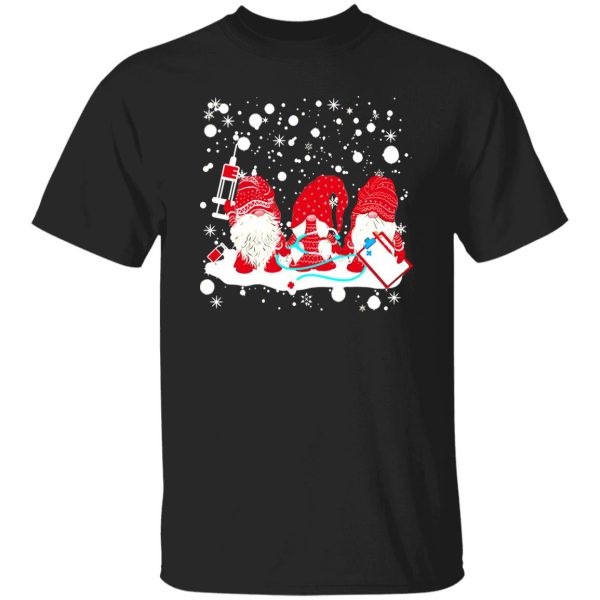 Funny Nurse Gnomes Santa Christmas Light Nursing Lover Gifts Shirt