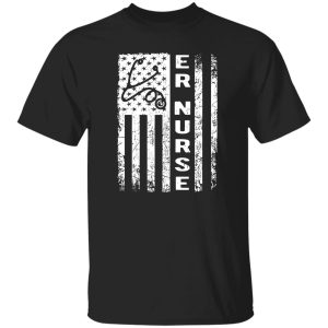 ER Nurse American Flag Stethoscope Shirt