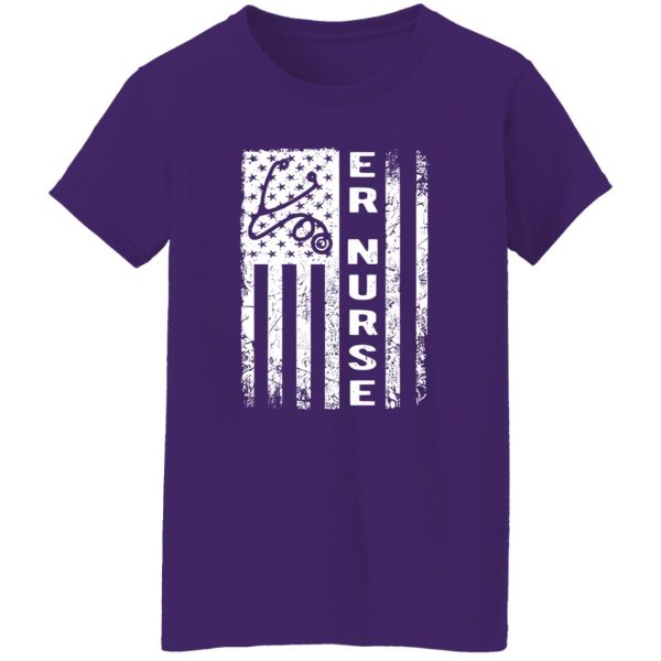 ER Nurse American Flag Stethoscope Shirt