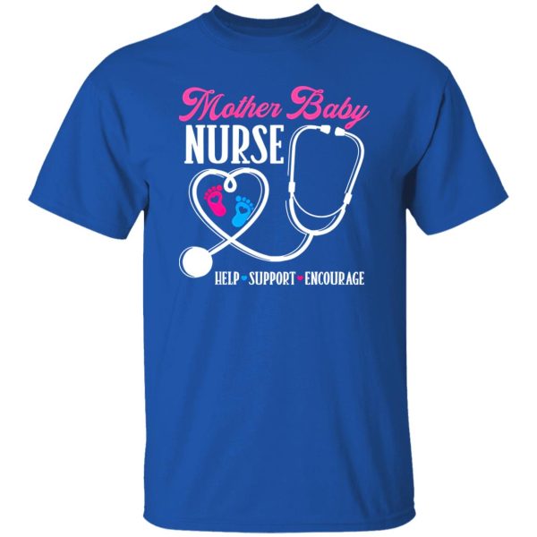 Baby Feet Stethoscope Heart Shirt, Mother Baby Nurse Help Support Encourage Shirt