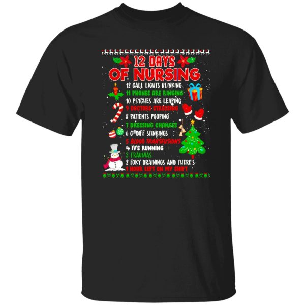 12 Days of Nursing Funny Christmas Gift for Nurse Shirt