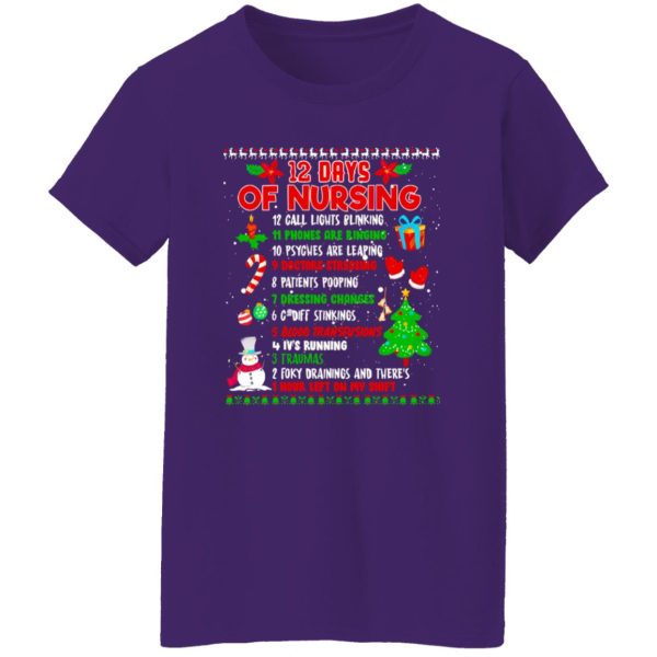 12 Days of Nursing Funny Christmas Gift for Nurse Shirt