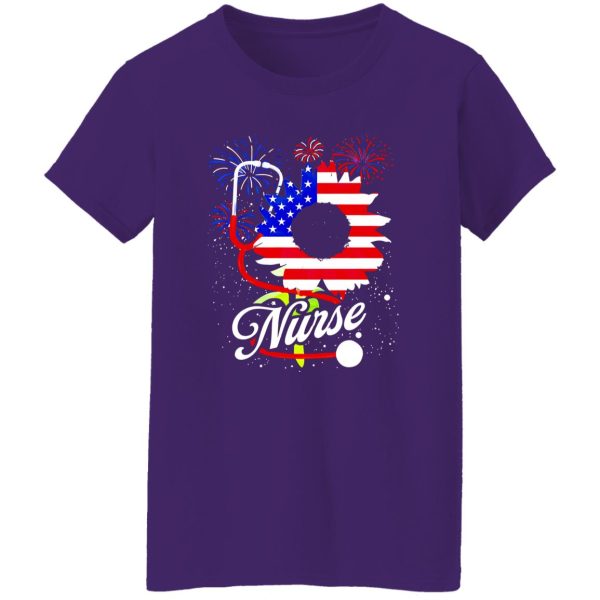 American Nurse Firework Daisy Stethoscope Shirt, Nurse Shirt