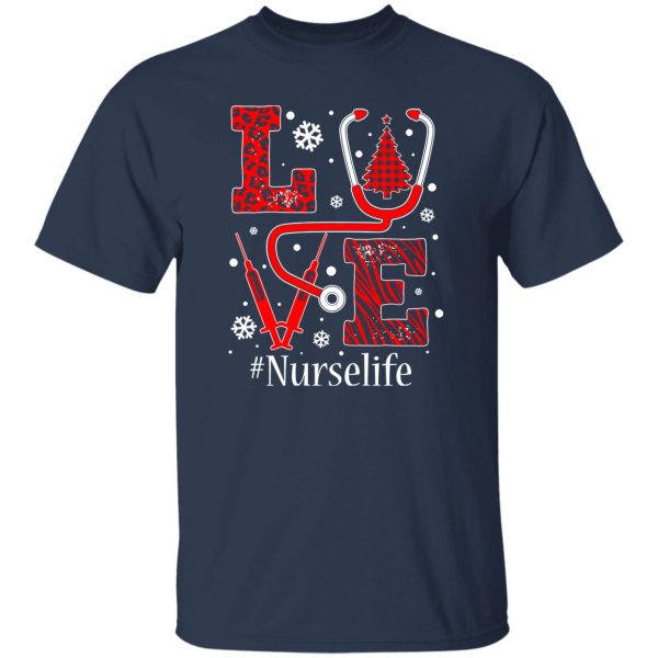 Awesome Love Leopard Christmas Tree Nurse Life Shirt