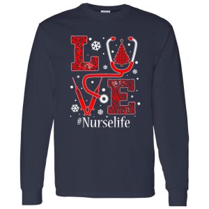 Awesome Love Leopard Christmas Tree Nurse Life Shirt