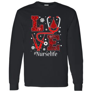 Awesome Love Leopard Christmas Tree Nurse Life Shirt