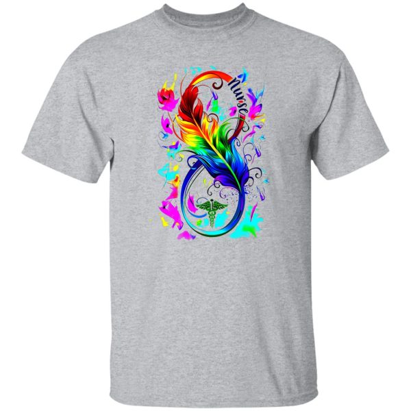 Colorful Feather Infinity Nurse Shirt