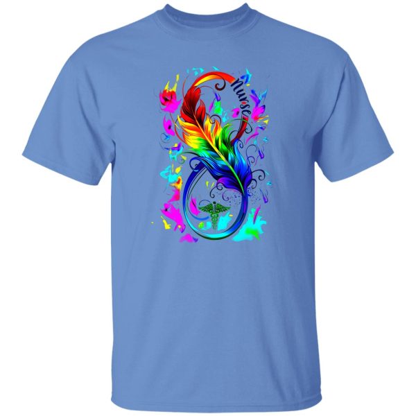 Colorful Feather Infinity Nurse Shirt