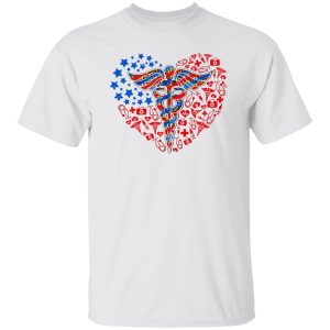 American Flag Cedeceus Nurse Medical Leopard For 4th Of July Shirt