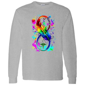 Colorful Feather Infinity Nurse Shirt