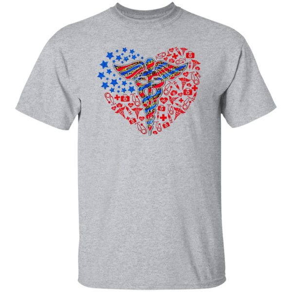 American Flag Cedeceus Nurse Medical Leopard For 4th Of July Shirt