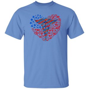 American Flag Cedeceus Nurse Medical Leopard For 4th Of July Shirt