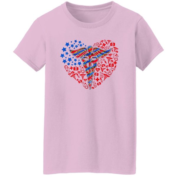 American Flag Cedeceus Nurse Medical Leopard For 4th Of July Shirt