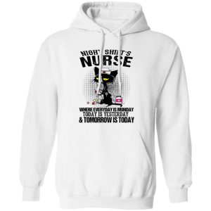 Black Cat Medical Equipment Shirt, Night Shift’s Nurse Where Everyday Is Monday Shirt