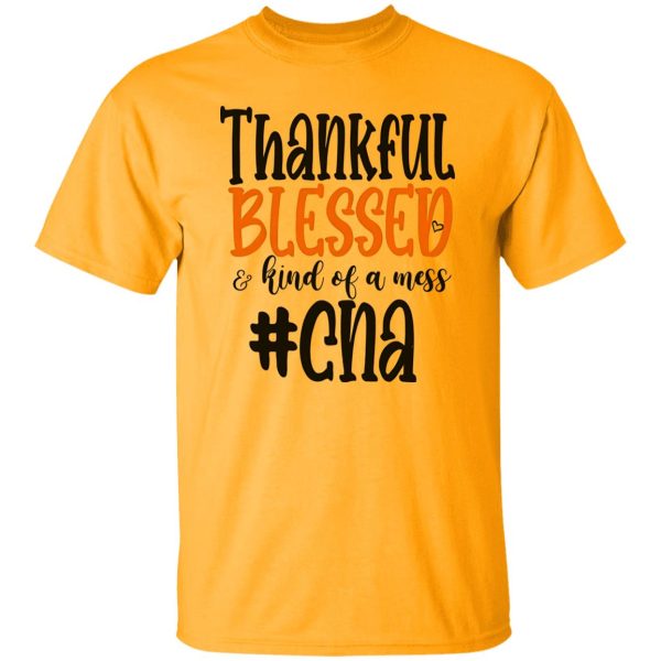 CNA Thankful Blessed and Kind Of A Mess Gift for Nurse Shirt