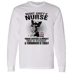 Black Cat Medical Equipment Shirt, Night Shift’s Nurse Where Everyday Is Monday Shirt