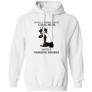 Border Collie Tattoo Never Underestimate A Dog Mom With A Nursing Degree Shirt