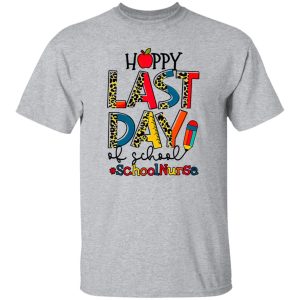 Happy Last Day Of School School Nurse Leopard Shirt